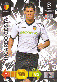 Ricardo Costa Valencia CF 2010/11 Panini Adrenalyn XL CL #338